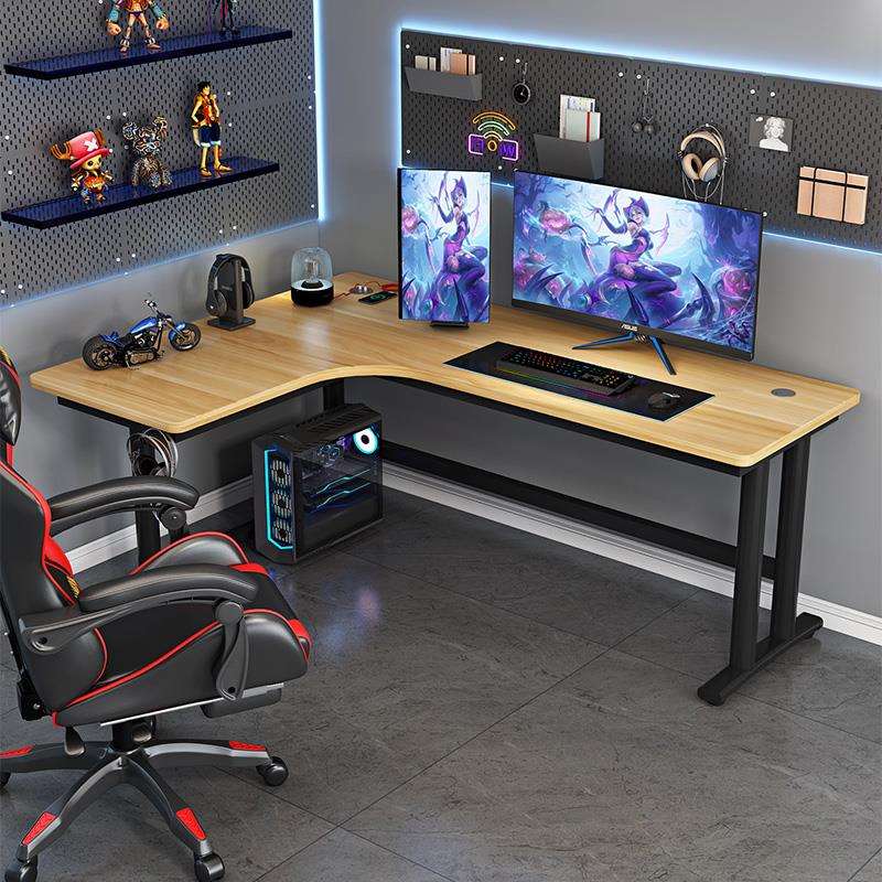 3YV5转角电竞桌台式家用办公桌现代简约写字桌卧室学习书桌双人电