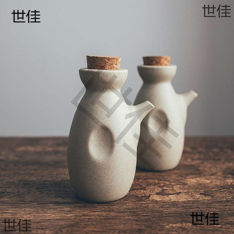 NU08日式粗陶油醋壶调料瓶陶瓷清酒壶家商用居酒屋复古中式酱