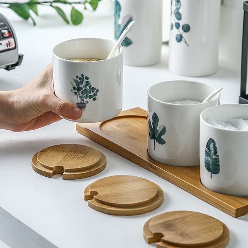 北欧陶瓷调味罐三件套调料盒佐料瓶调味盒糖盐罐厨房用品套宁岑宁