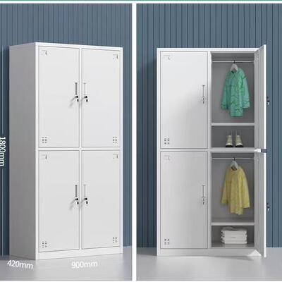 更衣柜员工柜宿舍铁皮储物柜多门健身房浴室柜工厂车间四门更衣柜