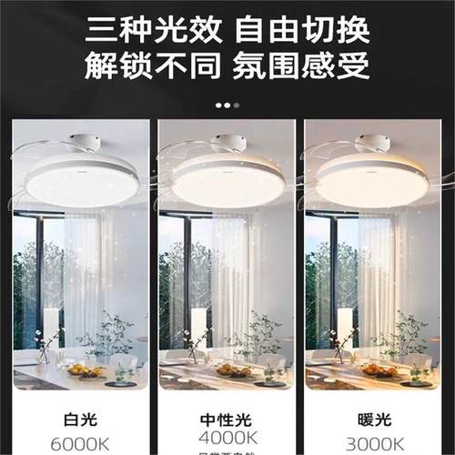 风扇灯吊扇灯2024新款吊灯客厅餐厅卧室灯奶油风电风扇灯具