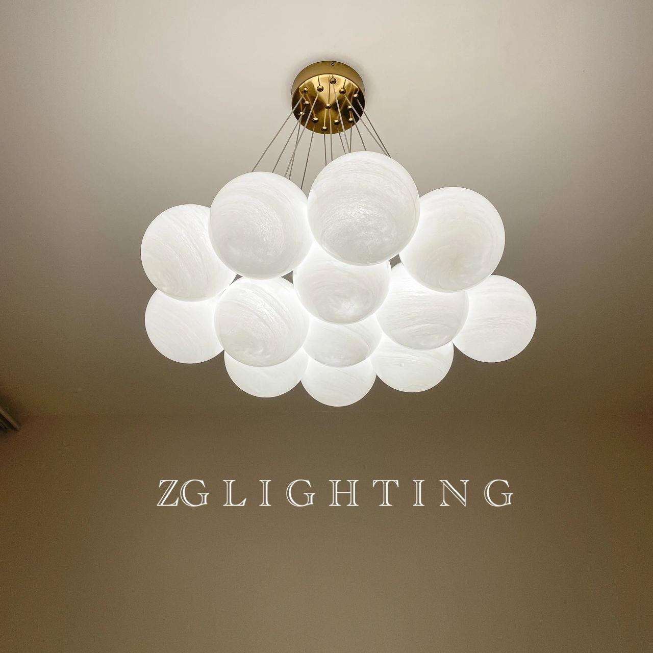 泡泡灯星球吊灯玻璃球法式轻奢客厅灯现代魔豆儿童卧室吊灯月球灯