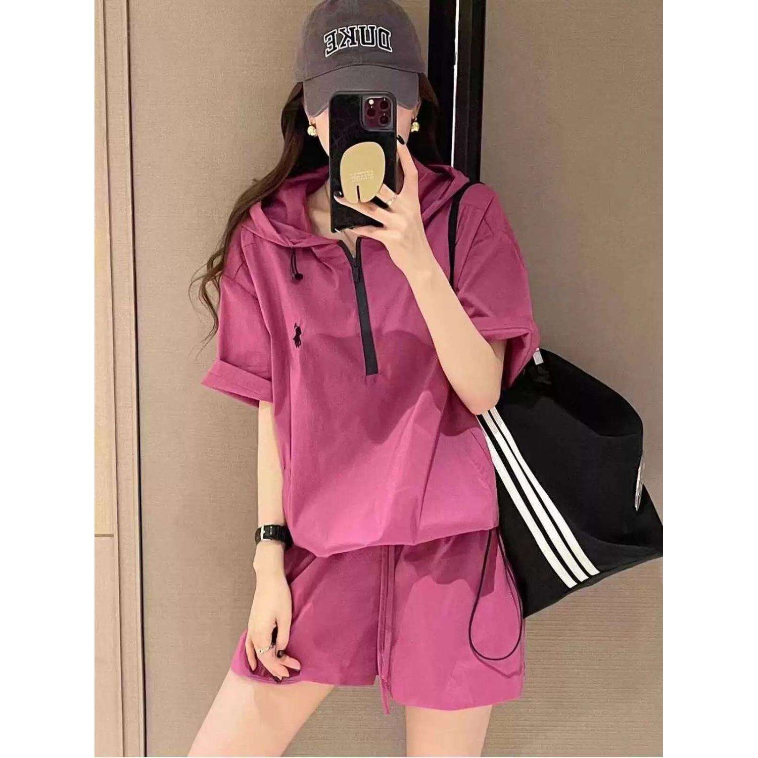 2025新款轻薄透气休闲运动防晒套装女夏季韩版时尚百搭气质两件套