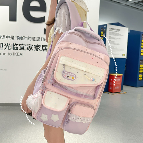 韩系ins耐用大容量女学生双肩包