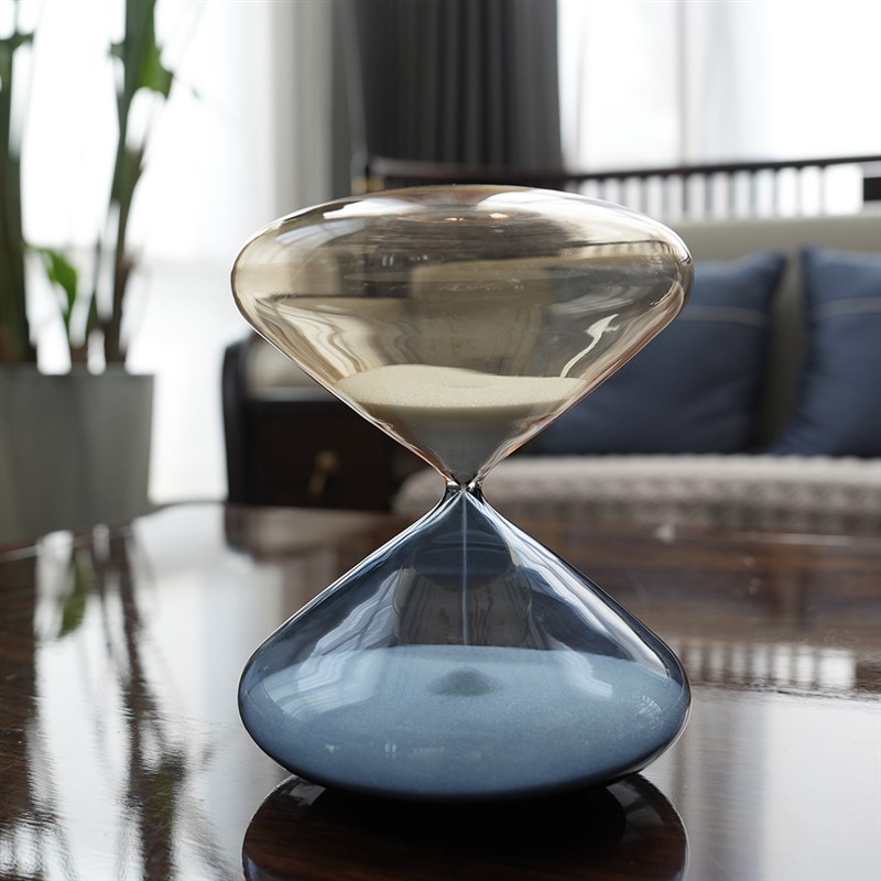 创意飞碟玻璃沙漏计时器30 60分钟现代家居摆件毕业季情人节礼物
