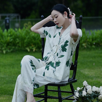 奢拉夏季冰丝凉感睡衣套装家居服