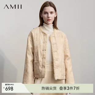 国风复古唐装 Amii 25冬季 羽绒服 加厚羽绒服外套女 新中式