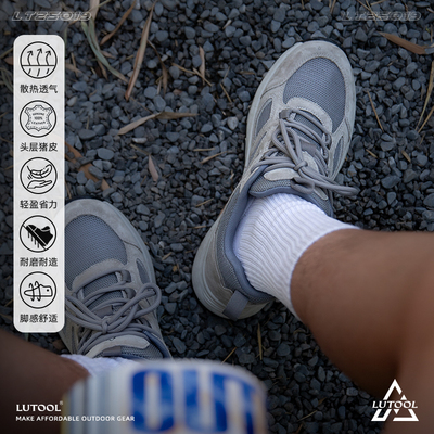 旅徒跑步鞋夏季运动鞋灰色休闲鞋