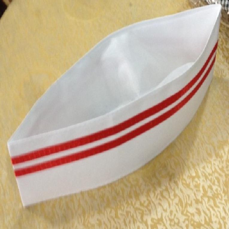 厨师帽红边工作帽子酒店后厨饭店食堂烘焙蛋糕帽男女面点食品厂