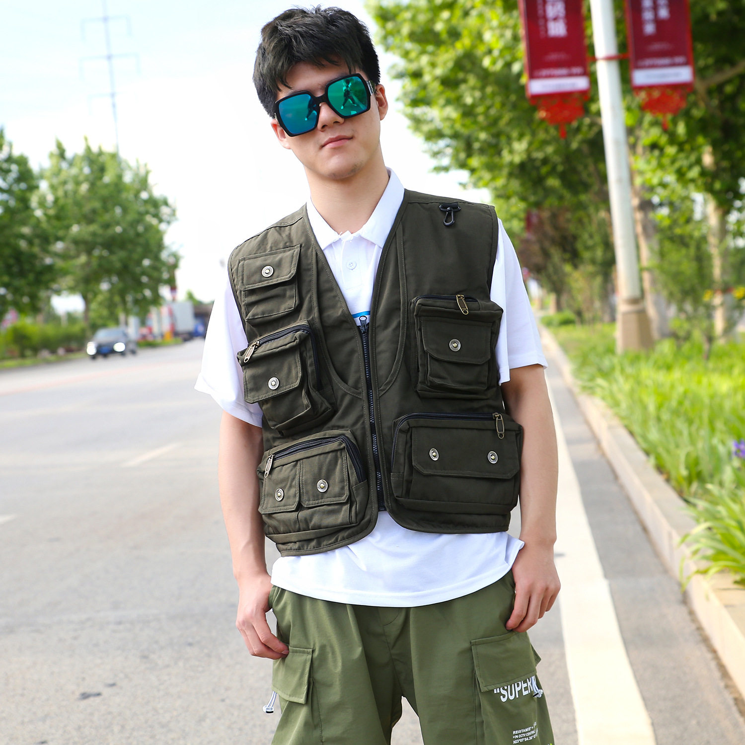 复古休闲工装马甲多口袋户外摄影记者工装服钓鱼马甲印单马甲男,运动服/休闲服装,单马甲,淘宝优惠券,粉丝福利购,淘宝优惠卷