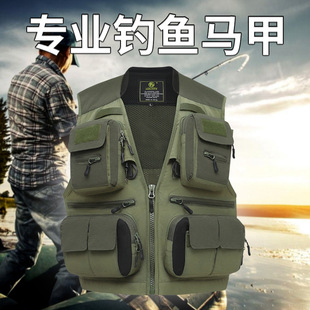 夏季户外多口袋马甲记者摄影志愿者坎肩户外钓鱼背心可印单马甲男