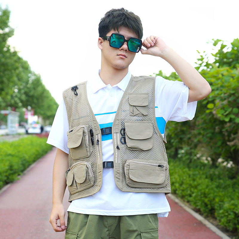 工装马甲男女运动背心夏秋冬季工作服袖外穿多功能钓鱼摄影外套