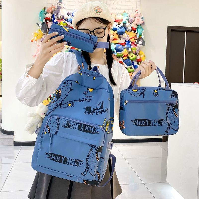 新款潮复古印花尼龙书包女休闲