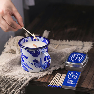 CB克莱因蓝香薰蜡烛非助眠睡室内卧室持久咖啡味安神熏香情调香氛