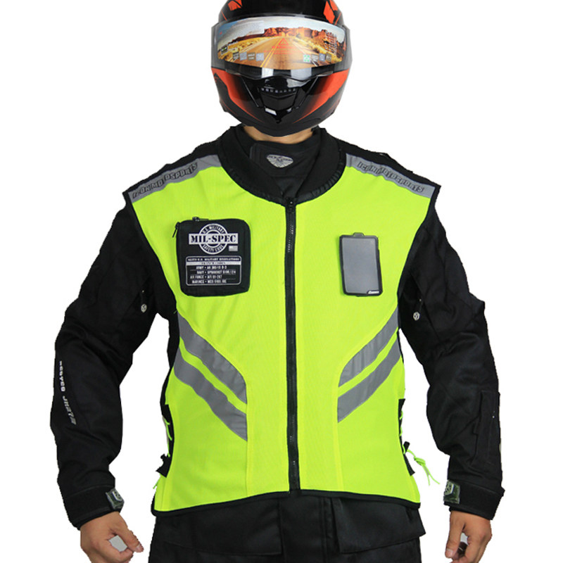 反光马甲新款背心环卫工人交通夜间荧光发光服摩托车骑行装备乐讯