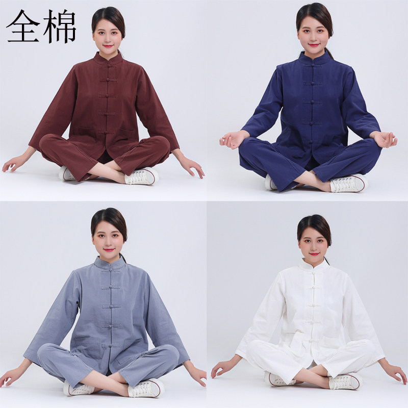 海清居士服女佛系禅意禅修服男纯棉套装中国风唐装茶服可定制LOGO