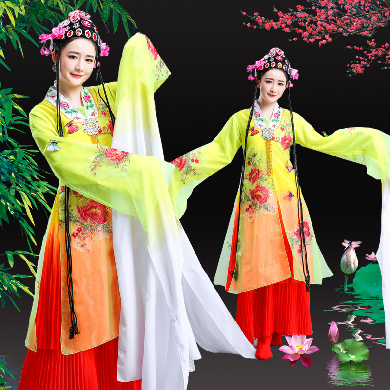 百花争妍古典舞服装水袖