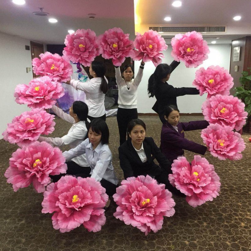 牡丹道具花舞蹈花伞秧歌舞舞台