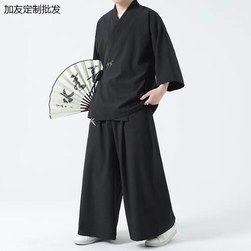 仙气交领汉服道袍男七分