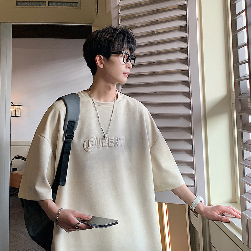 MUXXISS HEART/麦克斯桃心潮牌t恤男2023新款短袖夏季男宽松体恤图片