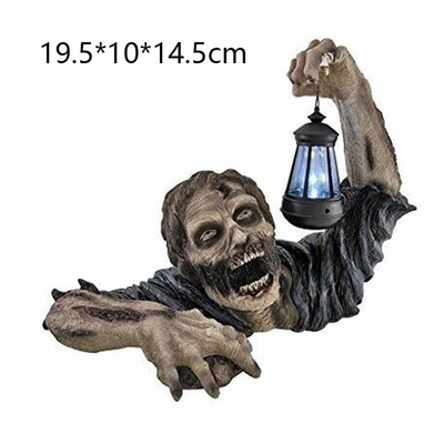 新品New Horfror Zombie Lantern Halloween Ornaments Resin Zom