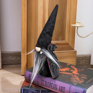 Decoration 新品 Dwarf Black Witch DollP Halloween Faceless