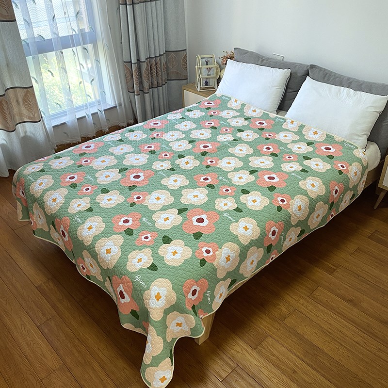 极速2023新款夏季床单单件双面斜纹绗缝床盖夹棉单人.床炕盖全棉