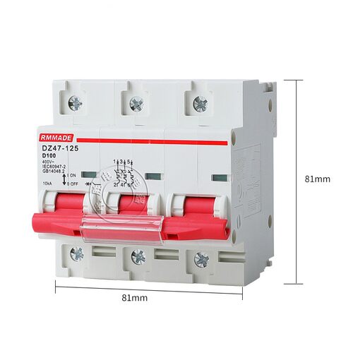 新品空气开关DZ47-100A 1P 2P 3P 4PDZ47-125MA断路器3P 125A  C4