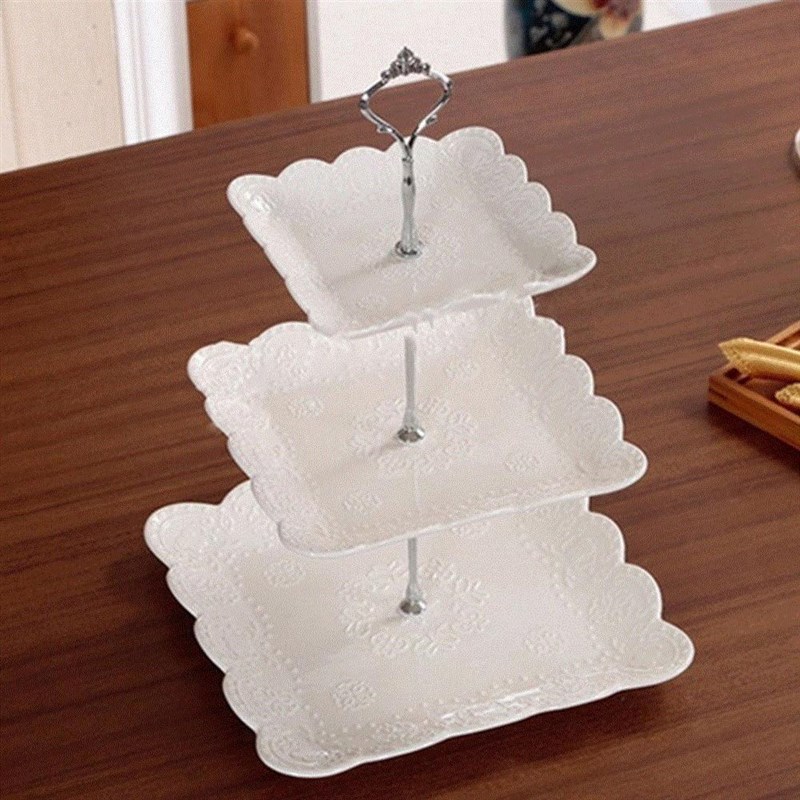 极速high qualityl1 sets 3 tier cake plate stand handle crown