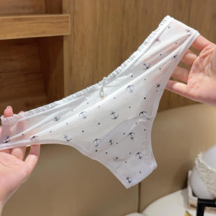 低腰性感风薄如蝉翼轻如丝 珍珠吊坠网纱内裤 好迷人 烟雾薄纱
