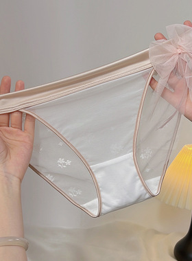桃之夭夭！蝴蝶结网纱性感蕾丝内裤~温柔韩系千金穿上仙气飘飘~
