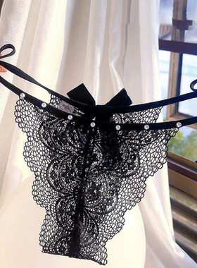 翩翩起舞！纯欲绑带镂空性感蕾丝内裤~满满诱惑力直接斯哈斯哈~