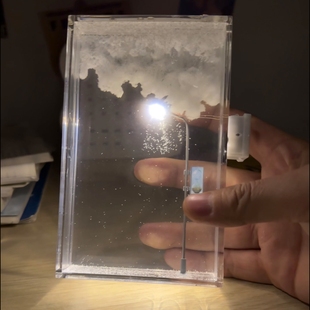 成品网红雪夜流麻小夜灯雪景路灯手工DIY材料女友闺蜜生日礼物