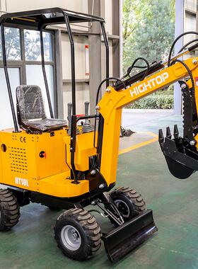 山东工程挖掘机厂家 HT10迷你Excavator 农用钻孔抓木小挖机