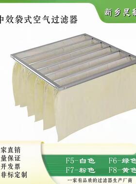 无纺布中效袋式过滤器495x495x595x5滤95x50中x50p电子厂净化单元