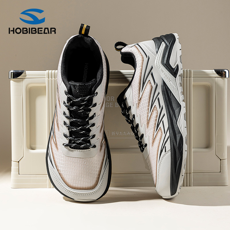 HOBIBEAR男鞋防滑耐磨运动鞋2025秋季户外跑步鞋青少年宽头宽楦鞋