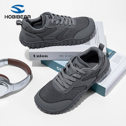 HOBIBEAR秋季男鞋大码宽头鞋透气超轻女款大头鞋4E宽楦运动健步鞋