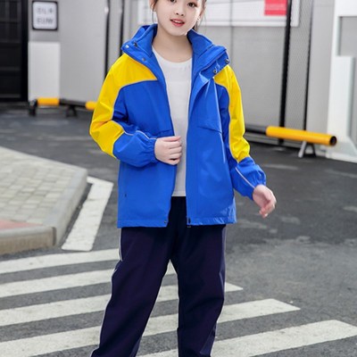 校服儿童小孩学生潮牌保暖可拆两件套三合一加绒冲锋衣防风登山服