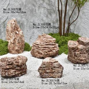 仿真黄蜡石头玻璃钢石头树脂园林装饰假石头园林大景观婚庆道具