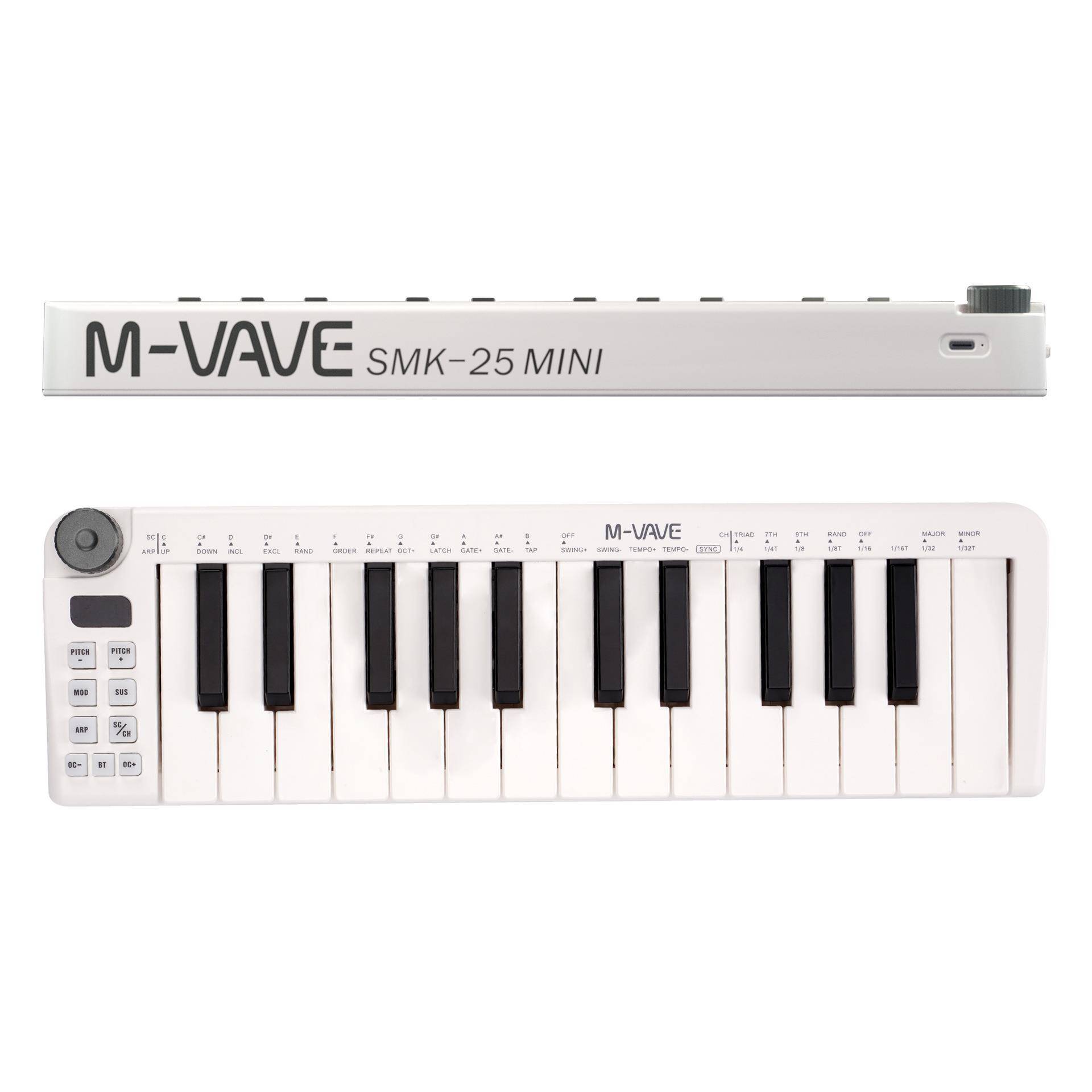 MIDI键盘音乐编曲电音便携力度感应琴键无线连接控制器SMK-25MINI
