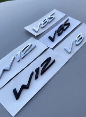 适用于宾利车标飞驰排量车贴标添越欧陆改装W12叶子板侧标V8S字标