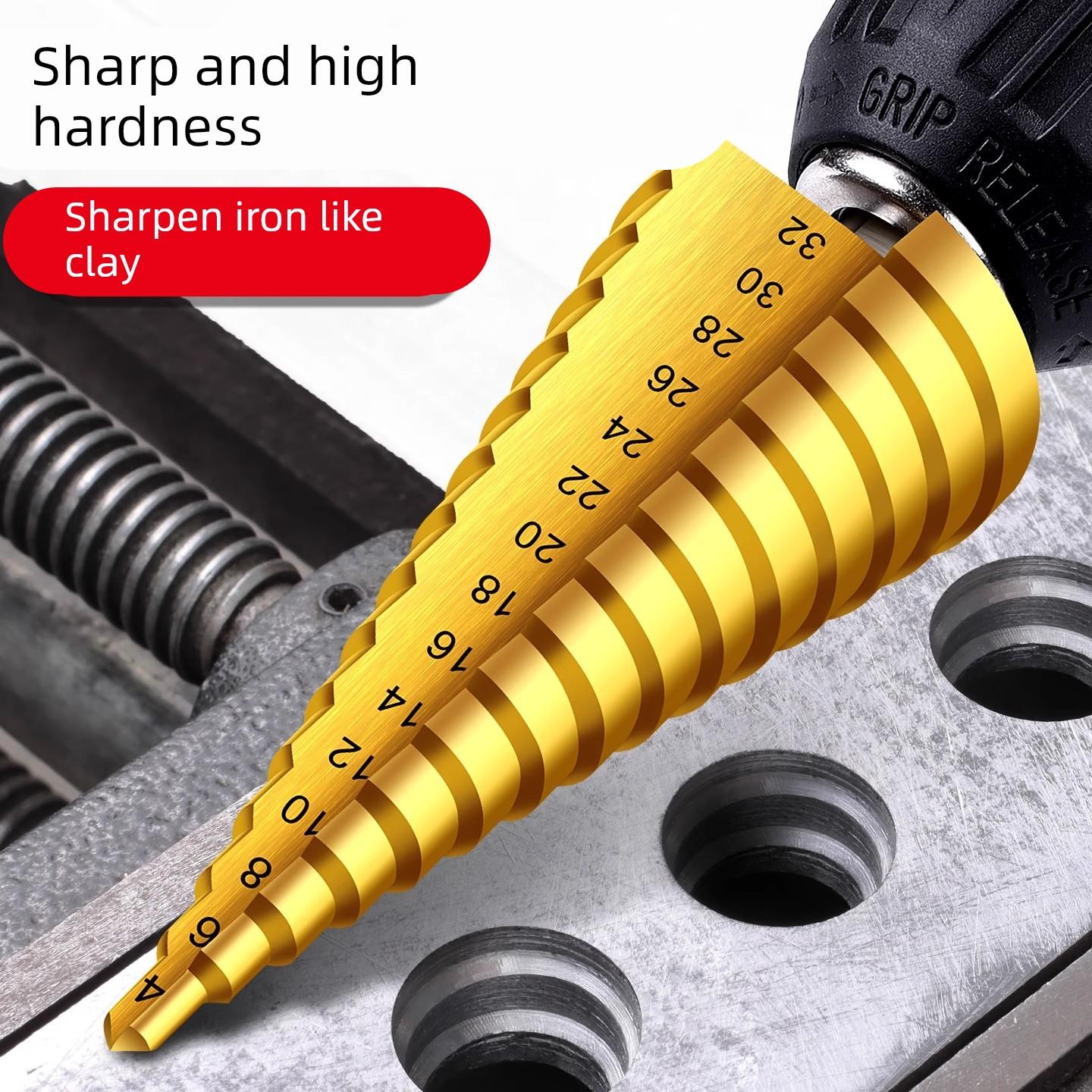 宝塔钻头开孔扩孔器不锈钢金属开孔器打孔钻阶梯钻高硬度打孔神器