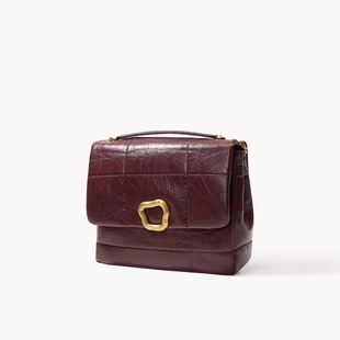 山下有树大中小号巧克力包系列云吞锁扣植鞣牛皮休闲链条小方包女