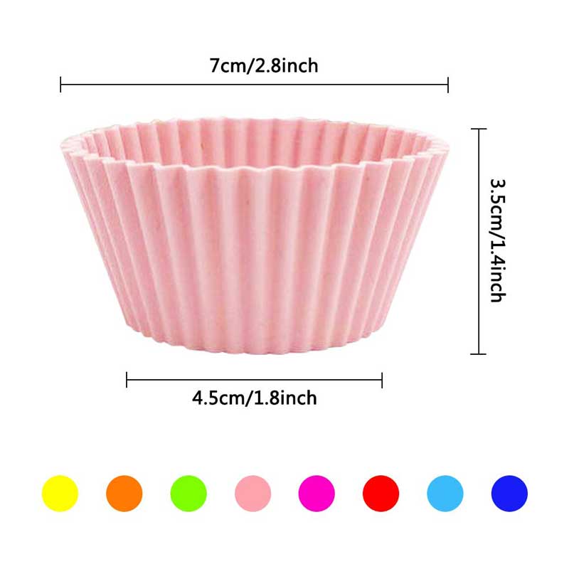 速发6/12Pcs Silicone Cupcake Mold Bakeware Cupcake Liner Reu