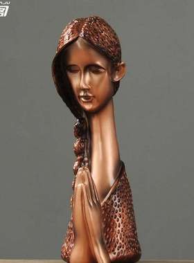 极速欧式家居装饰品客厅餐u厅玄关酒柜电视柜摆设创意时尚祈祷女