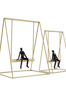 极速北欧创意轻奢摆件客厅玄w关样板房橱窗金属摆饰美式家居装饰