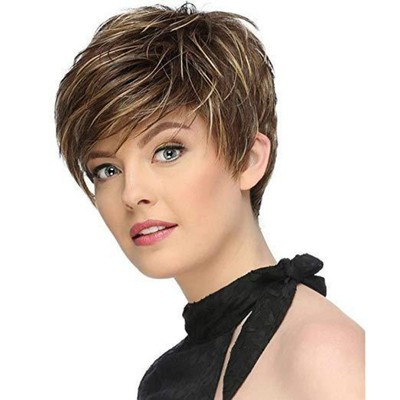 极速Naturafl Straight Wigs Black Synthetic Hair Short Wig
