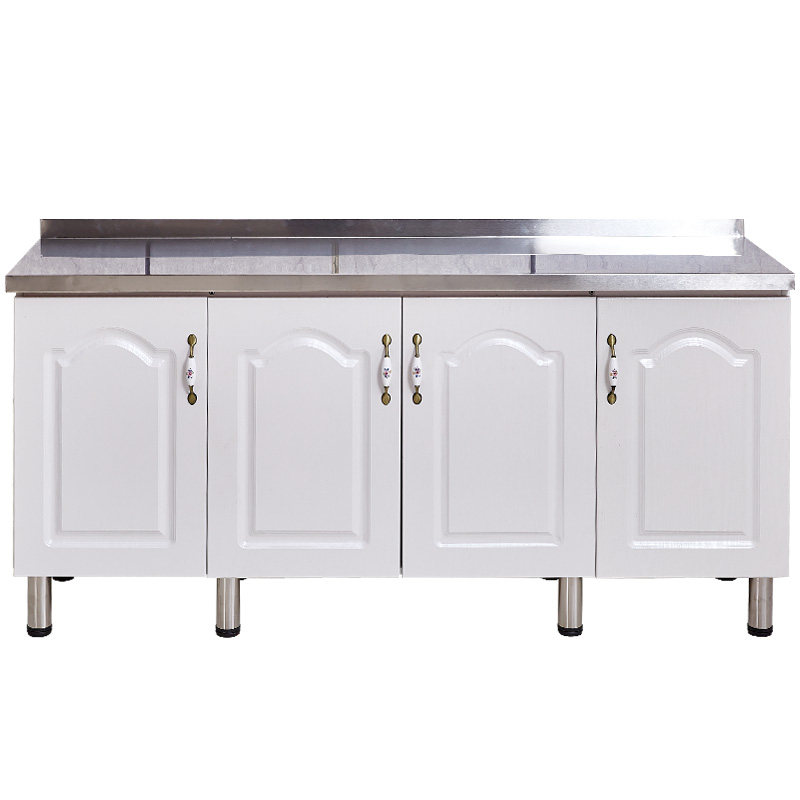 极速简易橱柜平面农村家用厨房灶台一体不锈O钢放碗柜子移动组装