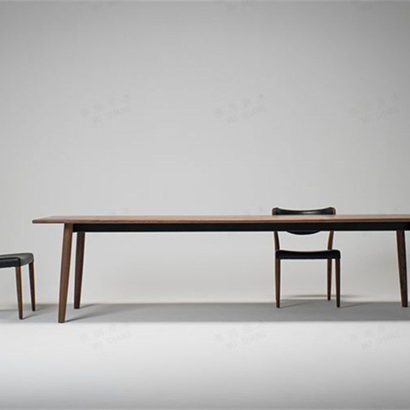 新品北欧实木会议桌长桌简约w现代长方形办公桌原木大餐桌长条桌