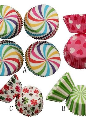 极速100pcs Color Printing Muffin Cases Paper CRups Cake Cupc